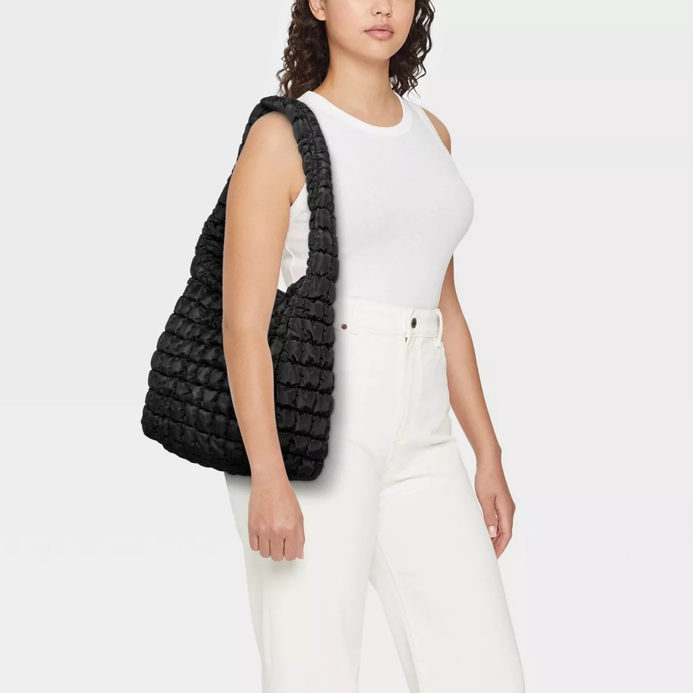 Elegant Black Quilted Shoulder Bag
